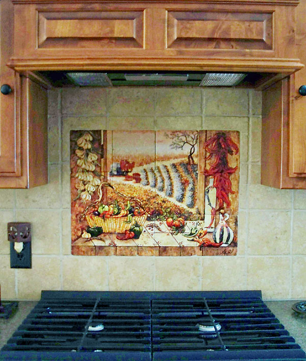 Mexican Tile Murals Chili Pepper Kitchen Backsplash Mural